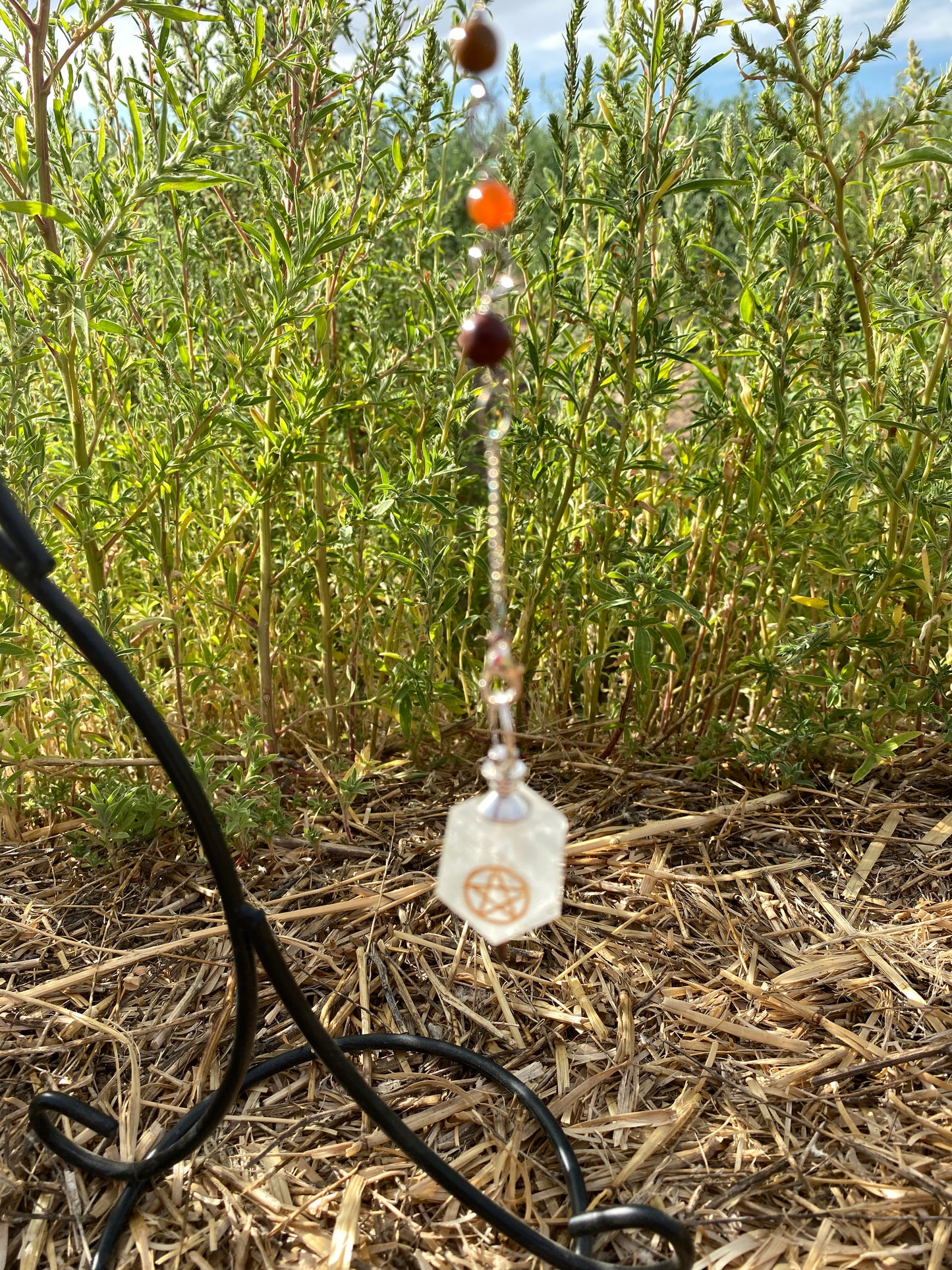 Clear Quartz Pentacle Pendulum
