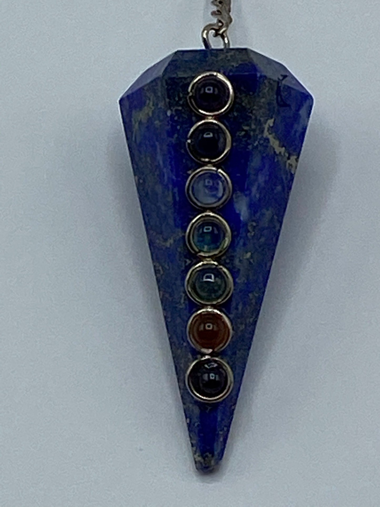 Rainbow/ Chakra Lapis Pendulum
