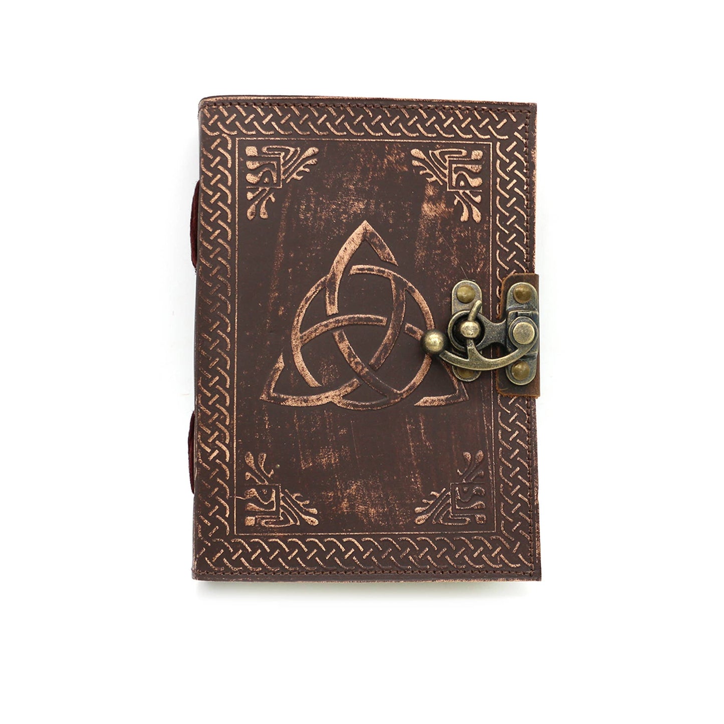 Embossed Triquetra Blank Leather Journal (5 x 7 in.)