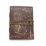 Embossed Owl Blank Leather Journal (5 x 7 in.)