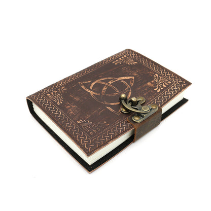 Embossed Triquetra Blank Leather Journal (5 x 7 in.)