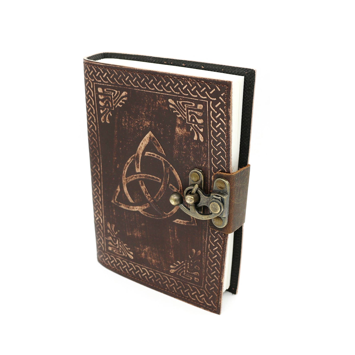 Embossed Triquetra Blank Leather Journal (5 x 7 in.)