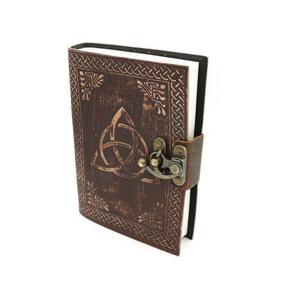 Embossed Triquetra Blank Leather Journal (5 x 7 in.)